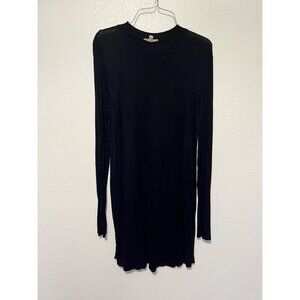 Zenana Outfitters Dress Sheer Black L/S Dress Womans Size L